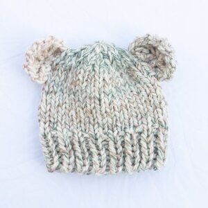 Multi Color Seashell Baby Bear Knit Hat